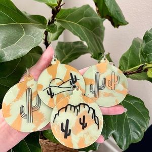 Desert Scene Ornaments | Cactus Christmas Ornament | Acrylic Ornament
